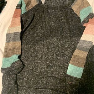Sweater with striped sleeves